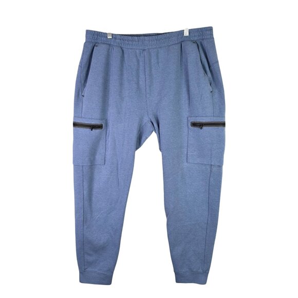 Mens Old Navy Blue Active Dynamic Fleece Jogger Pants 4-Way Stretch Size XXL - Picture 1 of 9